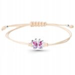 Bransoletka dla dziewczynki srebrna sznurkowa 925