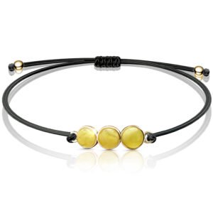 Bransoletka z bursztynem bursztyn mleczny złota