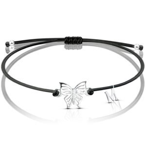 Bransoletka z motylkiem srebrna
