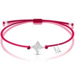 Bransoletka na sznurku srebro 925