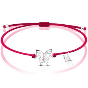 Bransoletka srebrna z motylkiem