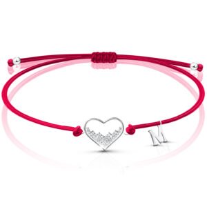 Bransoletka na szczęście serce z literką