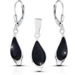 Kolczyki noc kairu biżuteria komplet wisiorek kamień zawieszka srebro 925
