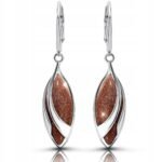 Kolczyki piasek pustyni srebrne z piaskiem