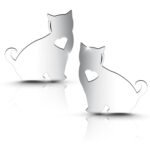 Kolczyki srebrne koty kotki prezent dla kociary wkrętki srebro 925