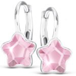 Kolczyki srebrne dla dziewczynki wiszące kryształy