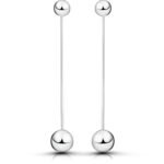 Kolczyki srebrne wiszące duże kule