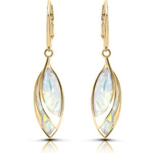 Złote kolczyki z opalem srebrne pozłacane