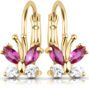 Pozłacane kolczyki motylki