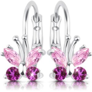 Kolczyki srebrne motylki