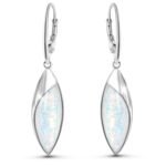 Kolczyki srebrne z opalem białym nowoczesne