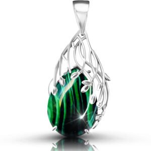 Malachit zawieszka srebrna biżuteria z malachitem