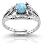Srebrny Pierścionek Naturalny LARIMAR